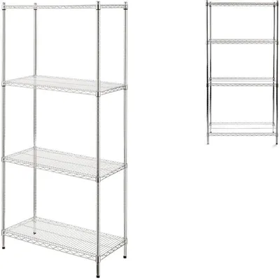 Immagine prodotto di Scaffale pieghevole con 4 ripiani - scaffale in plastica, capacità di carico 125 kg