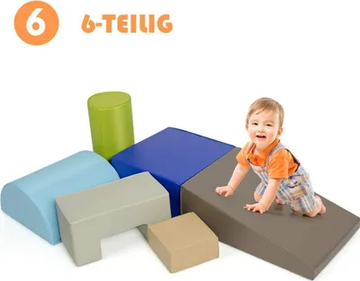 Immagine prodotto di COSTWAY 6 PCS. Blocchi da costruzione in schiuma, blocchi da costruzione giganti per giocare e arrampicarsi, blocchi da costruzione in schiuma morbida, blocchi da costruzione grandi, multicolore, per bambini in età prescolare, neonati e scolari
