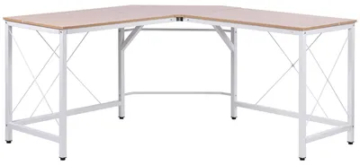 Produktbild von HOMCOM Computertisch L-Form Eckschreibtisch Winkelschreibtisch Natur/ Schwarz