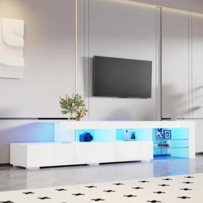 Produktbild von TV-Schrank mit LED-Beleuchtung,TV-Konsolentisch drei Schubladen, TV Board für Fernseher bis 75 Zoll, für Wohnzimmer 180 x 35 x 45 cm