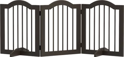 Image de PawHut barrière pour chiens barrière pliable barrière pour chiens barrière de configuration en 3 parties avec deux pieds de support barrière d'escalier barrière pour chiens barrière de porte Kaff
