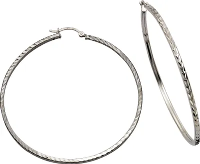 Produktbild von Celesta Silber Creolen 925/- Sterling Silber 6,0cm weiß ohne 299210032R
