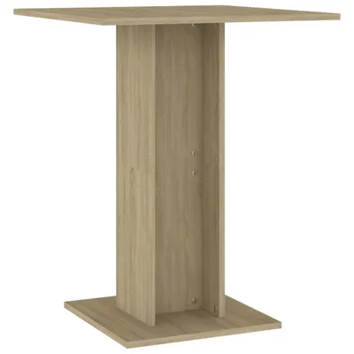 A square bar table with a pedestal base, shown against a white background.