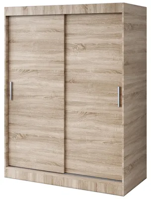 Zdjęcie produktu dla Szafa przesuwna 150x200cm - Dąb Sonoma - Szafa przesuwna GOLD - z 5 półkami i 2 drążkami