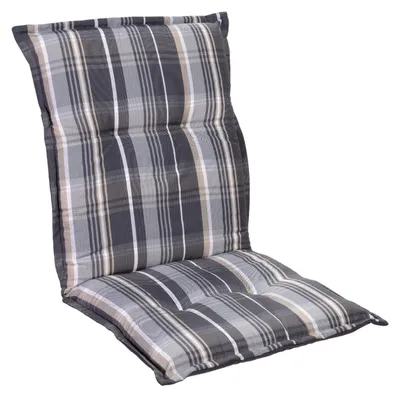 Produktbild von Homeoutfit24 Prato, Gartenstuhl-Auflage, Europe, Polyester, ® Standard 100, UV-beständig, Halteband & Kordeln, 1-Stück, Grau / Weiß