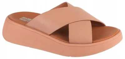 Produktbild von FitFlop - "F-Mode" Badesandale für Damen, Leder, flach geformter Absatz PP10304 (37,5 EU) (Beige)