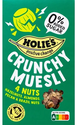 Zdjęcie produktu dla Holie's Crunchy Muesli 4 Nuts 400g – Chrupiące musli z migdałami i orzechami