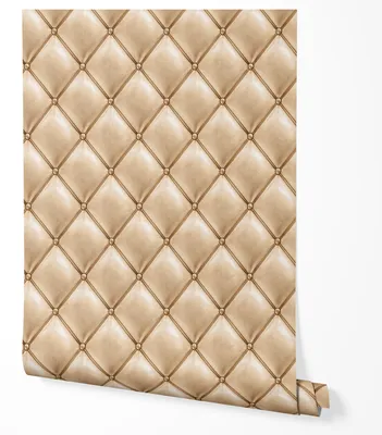 Produktbild von Selbstklebende Tapete Möbelfolie Beige Gepolstert Optik Tapete Chesterfield Stil 3D Effekt Elegant Wohnzimmer Schlafzimmer Flur 2,5m x 0,5m
