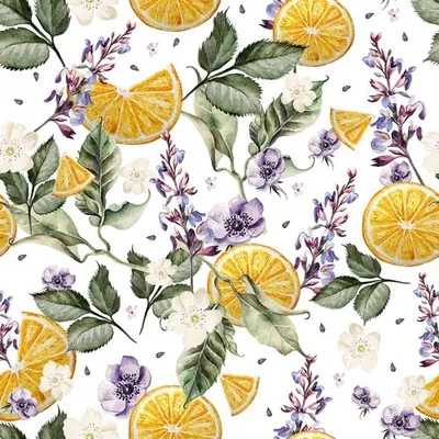 Produktbild von 20 Servietten Scent of Lemons - Zitronen an Blätter und Blumen 33x33cm