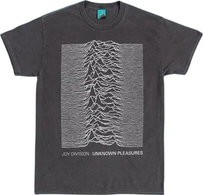Image de Joy Division - "Unknown Pleasures" T-shirt Homme/Femme Unie TT491 (XXL) (Noir/Charbon de bois)