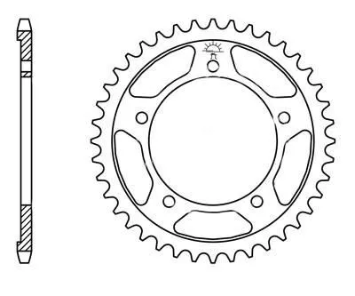 Image de Pignon 44 dents pas 525 type JTR1304 ARGENT pour Honda CBF 500 600 / CB CBR 600 650 900 / VT 750 / XL 1000