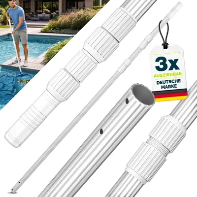 Produktbild von tillvex Pool Teleskopstange 1,20 - 3,60m | Aluminium Poolstange | Stange zur Poolreinigung 3-teilig