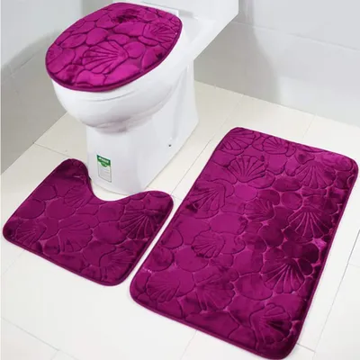 Immagine prodotto di Omgoods - Set di 3 tappetini antiscivolo super morbidi per il bagno