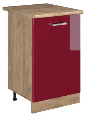 Zdjęcie produktu dla Szafki kuchenne Vicco R-Line Czerwony połysk/Dąb goldkraft 50 cm blat roboczy Dąb Goldkraft, Model 70371