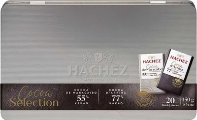 Produktbild von Hachez Cocoa Selection Täfelchen Metalldose 150g