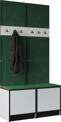 Produktbild von KIER FURNITURE Kleiderschrank EDEN, Schlafzimmer Schrank, Garderobeschrank, Flurschrank Weiß & Grün 106,4x205x39 cm