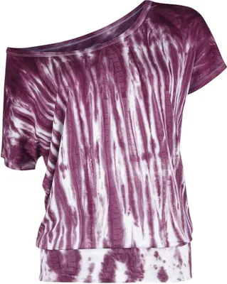 Produktbild von RED by EMP Damen weiß-lilanes lockeres T-Shirt mit Batik Muster M