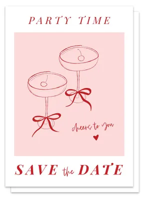 Save the Date Karten Hochzeit, 10 Stück, A6, Schleifen & Herz