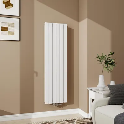 Produktbild von Acezanble Paneelheizkörper Design Flach Heizkörper Vertikal 1600x450 mm 1593W Doppellagig Weiß Mittelanschluss Badheizkörper