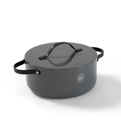 Produktbild von BE Living Kochtopf mit Deckel - Ø 24 cm - Suppentopf Induktion Pfanne - Antihaft-beschichtung - Geeignet für alle Herdarten - Hitzebeständige Griffe - Grau