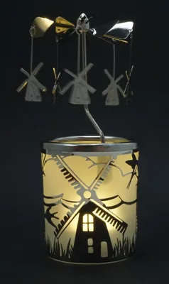 Produktbild von Windlicht Karussell Windmühle Glas Votivglas Leuchtglas Teelichthalter