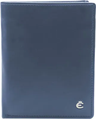 Image de Esquire Cuir porte-monnaie Harry RFID Wallet High with Flap Blue bleu marine