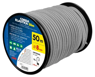 Image de Cordon élastique sur bobine - Ø 8 mm - 50 m - Gris