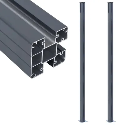 Immagine prodotto di Vidaxl Zaunpfosten 2 PC 185 cm Alluminio dunkelgrau