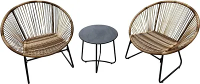 Produktbild von 3 tlg. Garten-Set in Rattan - Braun