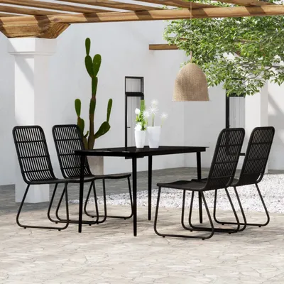 Zdjęcie produktu dla Maison Exclusive - 5-częściowy zestaw mebli ogrodowych, czarny