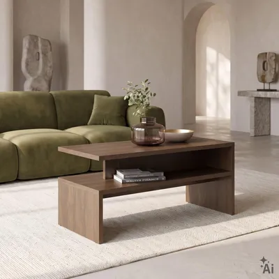 Produktbild von Couchtisch PAULINA 90 x 60 cm, Dunin EIche - Moderner Wohnzimmertisch mit praktischer Ablagefläche, Beistelltisch Couch aus robustem Holzwerkstoff, Coffee Table im minimalistischen Design