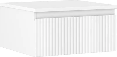 Produktbild von Mexen Rivel Badezimmerschrank 50 cm mit Arbeitsplatte, 1 Schublade, gerillt, weiß matt - 91A20-05023-1-BFC01