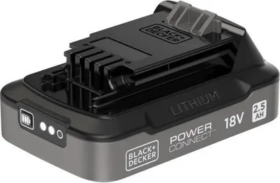 Immagine prodotto di Batteria 18 V, 2,5 Ah, indice di carica, BLACK+DECKER BDL2518S-XJ, nero