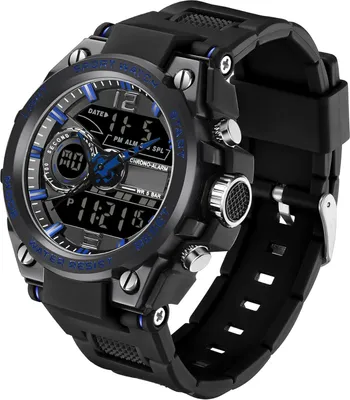 Produktbild von Watch Für Herren, Digitale Armbanduhr Herren Militär Outdoor Uhr Männer Analog Robuste Digitaluhr für Herren Wecker Kalender LED wasserdichte Sportuhr
