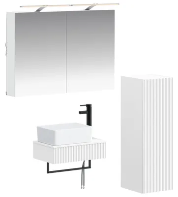 Imagen del producto de vidaXL Juego de 4 armarios para baño, color blanco, fabricados en material de madera