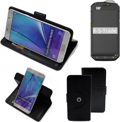 Produktbild von K-S-Trade® Case Schutz-Hülle Handy-Hülle kompatibel mit Cat S60 Flipcase Smartphone Cover Handy Schutz Tasche Bookstyle Walletcase schwarz (1x)
