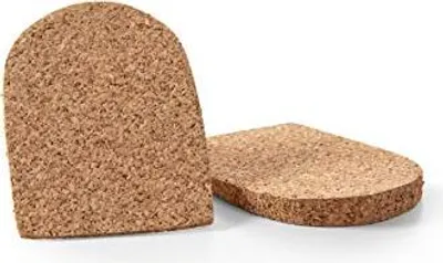 Image de Semelle Corex en liège naturel, auto-adhésive, amortissante, pour pointures 35 à 40 – Soulagement de l'achillodynie, des épines calcanéennes et des douleurs au talon