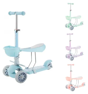Obrázok produktu pre Makani Kinderroller BonBon 3 v 1, trojkolka, predné kolesá s LED osvetlením, nastaviteľná výška