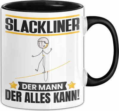 Produktbild von Slackliner Tasse Geschenk für Slackliner Der Mann Der Alles Kann Geschenkidee zum Geburtstag (Schwarz)