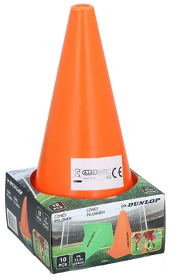 Obrázok produktu pre Dunlop pylóny 10 kusov futbalového tréningového vybavenia kužele na tréning rýchlosti a obratnosti Viacfarebné