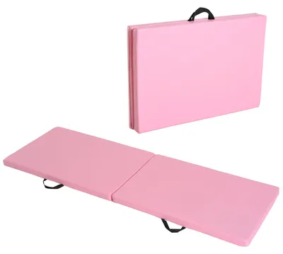 Productafbeelding van HOMCOM Trainingsmat Opvouwbare fitnessmat met handgrepen Roze 180x60x5 cm
