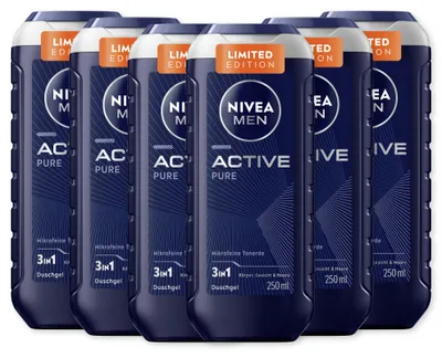 Produktbild von NIVEA MEN Active Pure Limited Edition Duschgel 6 x 250 ml