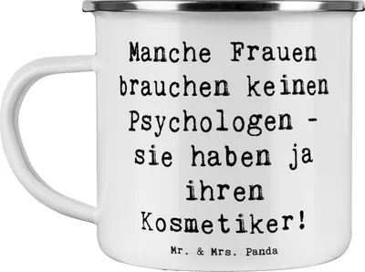 Produktbild von Mr. & Mrs. Panda Teetasse Spruch Kosmetiker Seele - Weiß - Geschenk, Haferl, professionelle, Seelenpflege, Beruf, Kaffeepott, Pott, Berufsleben, Berufe, Emaille Tasse