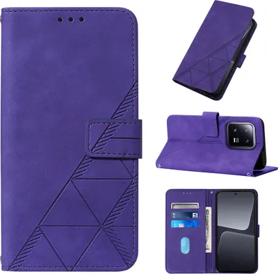 Produktbild von Hülle für Xiaomi 13 Pro Prägung Flip Leder Kartenfächer Schutzhülle mit Ständer Lila