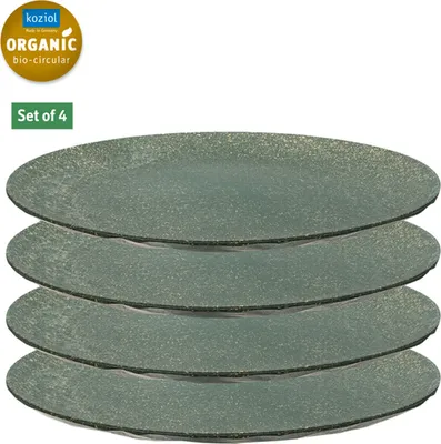 Produktbild von 4er Set Koziol flache Teller 26cm Outdoor Campinggeschirr 100% organic, Grau