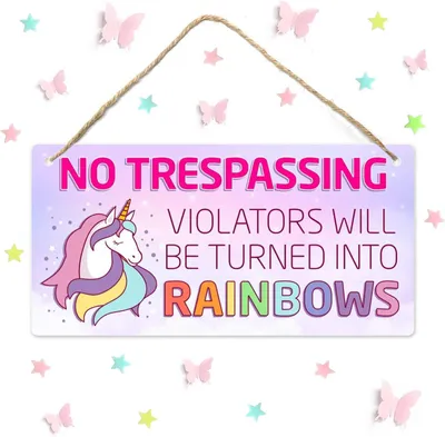 Obrázok produktu pre Unicorn Dekorácia na Stenu, Dúhová, 12" x 6", Vodoodolné PVC, pre Detský Izba