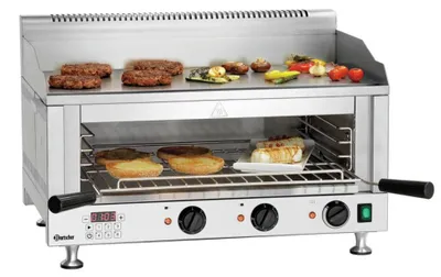 Image de Bartscher 6640, Noir, Acier inoxydable, Debout, Acier inoxydable, 2 zones/zones, Acier, 560 x 400 mm