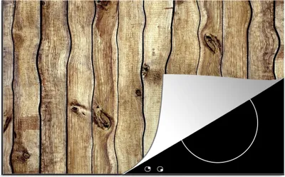 Produktbild von KitchenYeah© Herdabdeckplatte Regale - Holz - Rustikal , 85x52cm, Küche Deko, Glaskeramikkochfeld Herdabdeckung, Abdeckplatte fùr Kochfeld