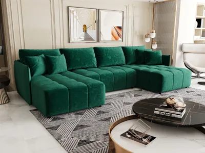 Produktbild von Wohnlandschaft Schlafsofa Sofa TREVISO Stoff Monolith Grün