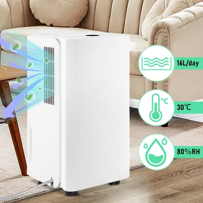 Obrázok produktu pre Jopassy odvlhčovač vzduchu 16 l/deň 2 l nádrž, odvlhčovač vzduchu v sušiarni bielizne - odnímateľný, 24-hodinový časovač